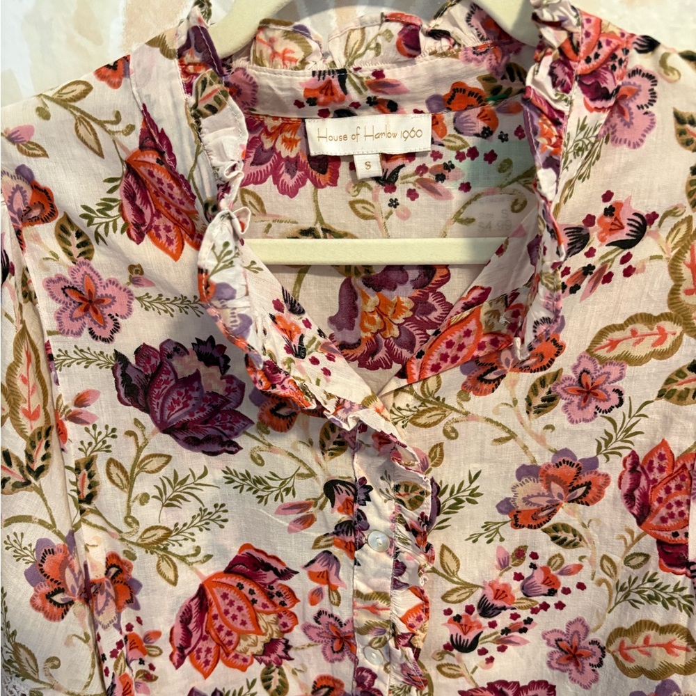 House of Harlow 1960 Floral Blouse in Small - Picture 2 of 6